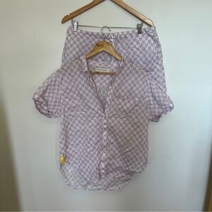Kerri Rosenthal Purple Heart Short Sleeve Pajama Set Size Large
